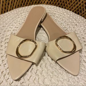 Something Navy Off-White Slides